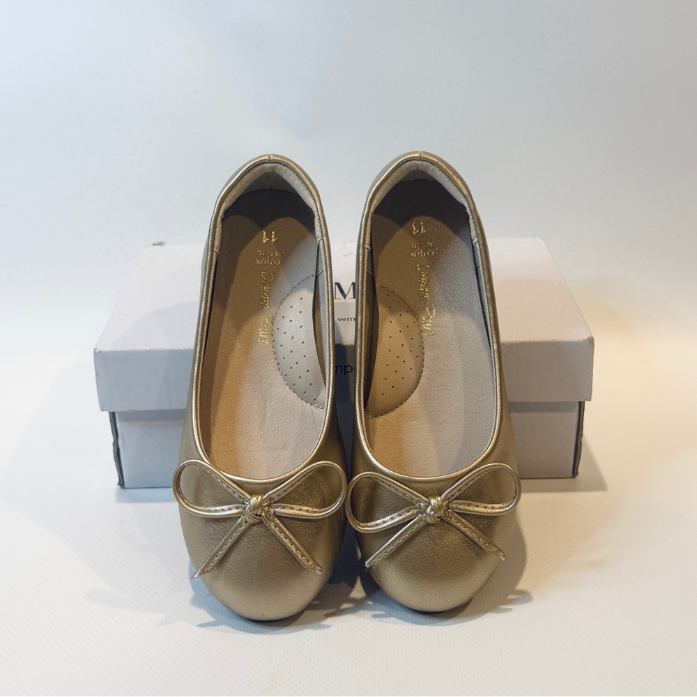 Girls Dream Pairs Gold Ballet Flats with Bow